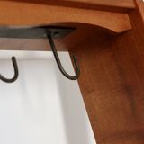 Vintage wooden wall shelf and hooks