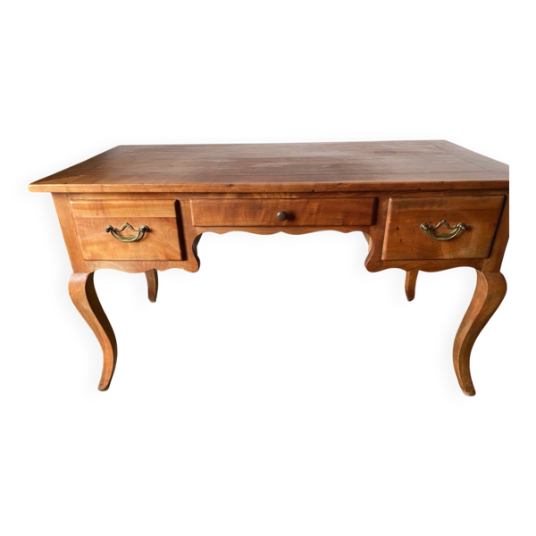 Bureau plat en merisier style Louis XVI