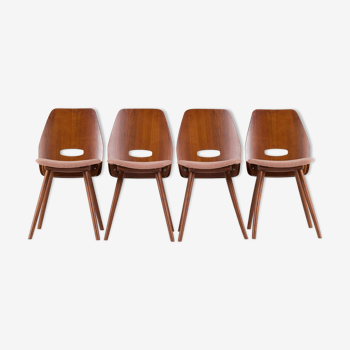 Lot de 4 chaises à manger par František Jirák pour Tatra, années 1960