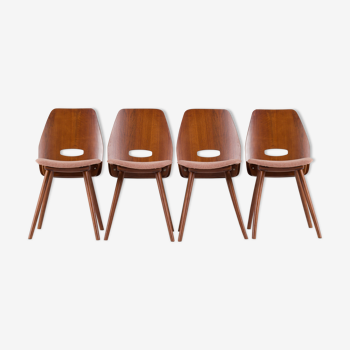Set of 4 Dining Chairs by František Jirák for Tatra, 1960