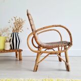 Old rattan child's armchair