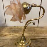 Glass paste and brass lamp
