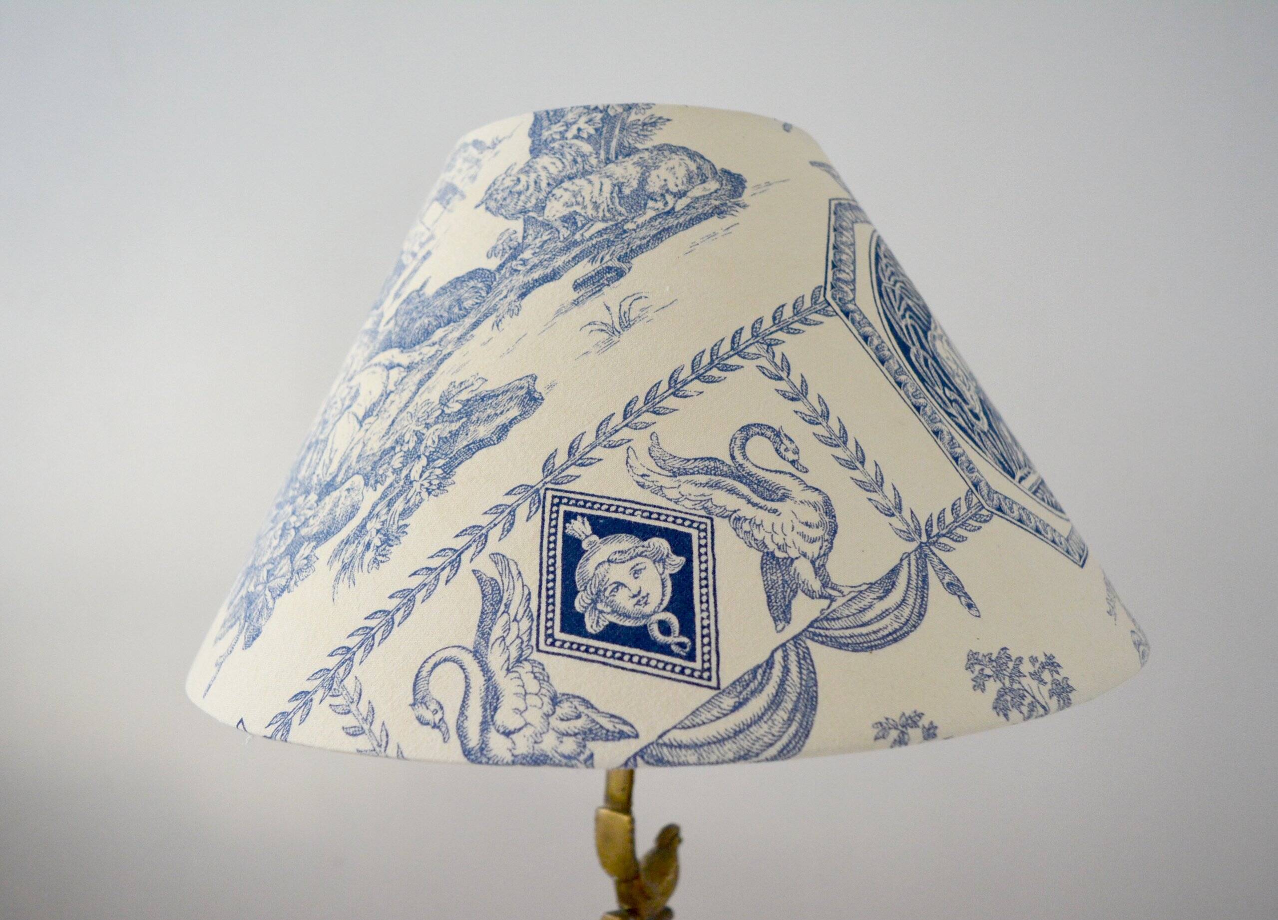 Toile de Jouy lampshade, Diana the Huntress motif