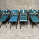 Set of 12 vintage blue bistro chairs