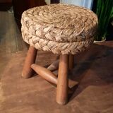 Tabouret tripode en corde