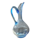 Pichet en verre soufflé bleu 30 cm