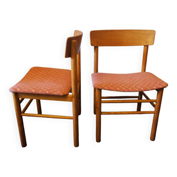 Paire de chaises Borge Mogensen J39 Shaker en bois d'orme massif, années 1950