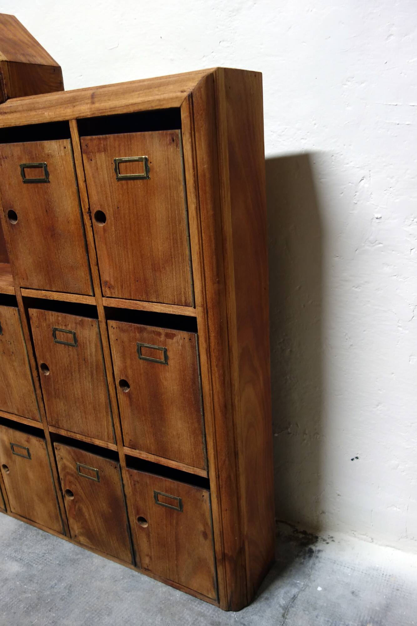 Large vintage wooden mailbox block