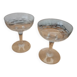 11 antique champagne glasses