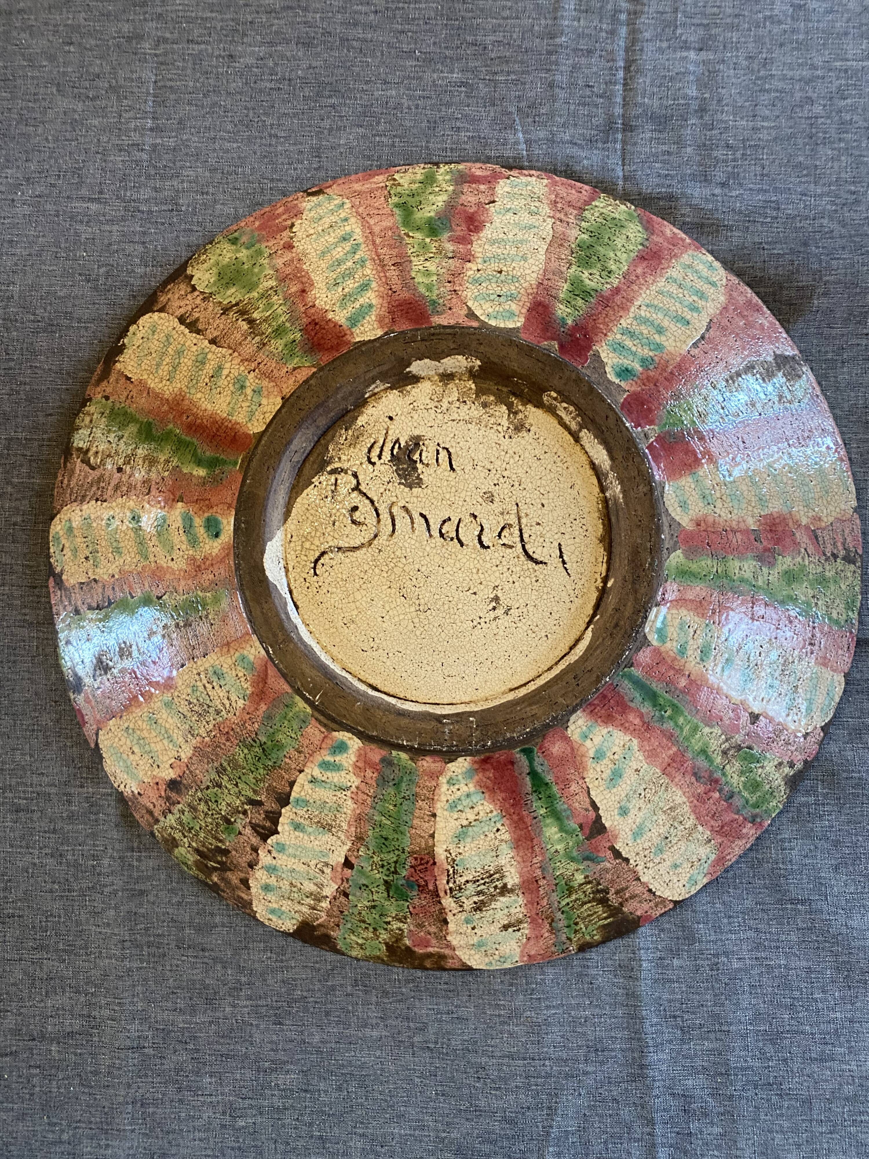 Ceramic plate signed Jean Besnard