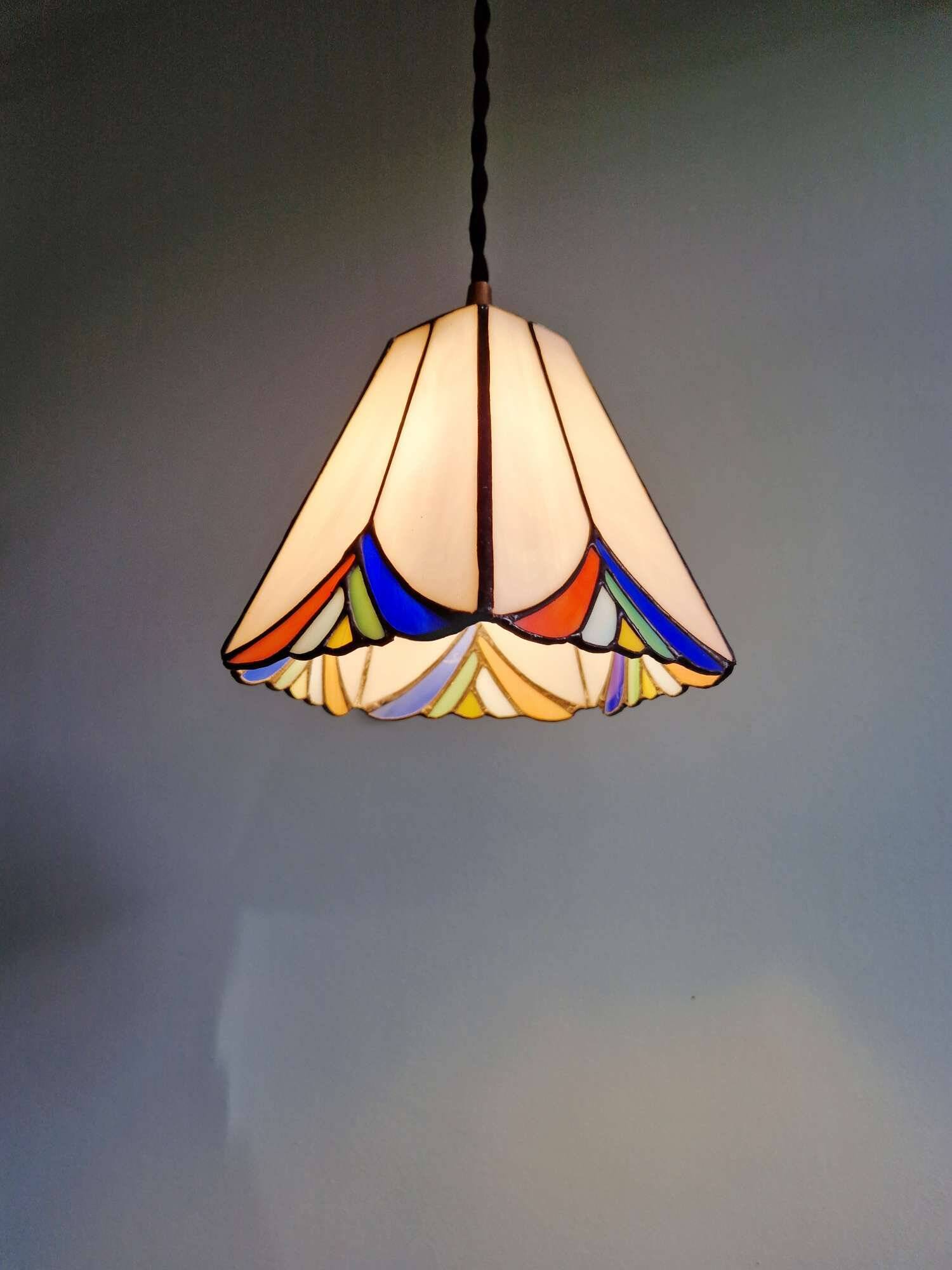 Stained glass pendant light, Tiffany style