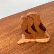 Vintage wooden penguin sculpture, set of 3.