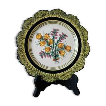 Henriot Quimper wall plate | gorse & heather flowers 1945/70