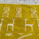 Hand-woven yellow and white kilim rug in natural wool
