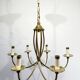 6-light chandelier in bronze and brass