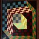 1970s tableau "Tribute to Vasarely", signed