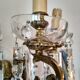 3 Bronze and crystal light wall sconce, late 19th century