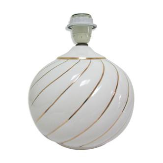 Ceramic lamp white and gold Italian design 70s / 80s