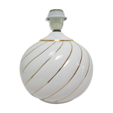 Ceramic lamp white and gold Italian design 70s / 80s