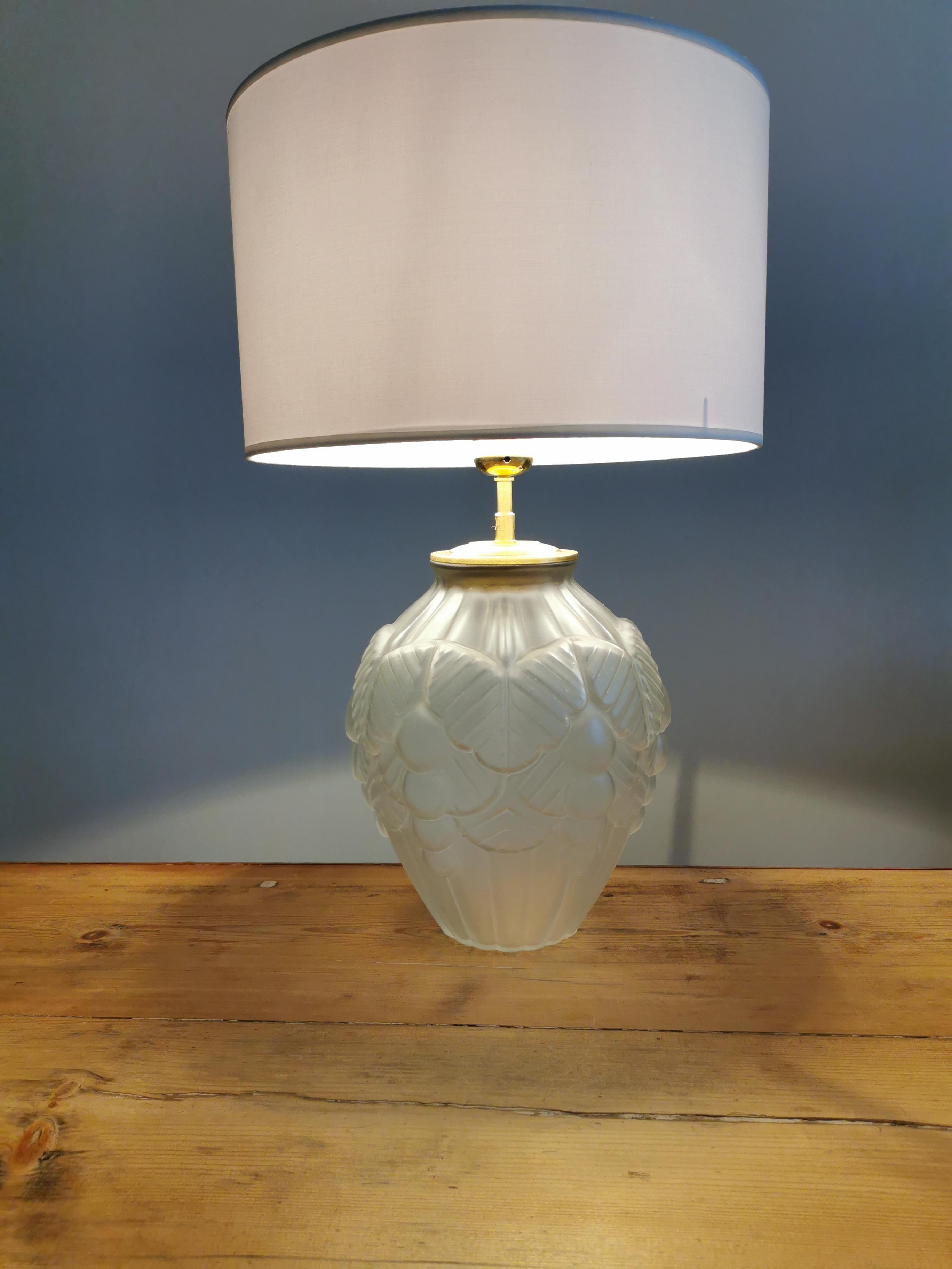 Art Deco lamp in polished glass