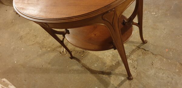 Table à thé époque art nouveau en accajou massif