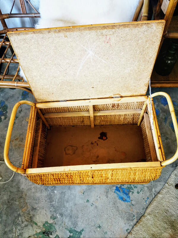 Rattan bench chest