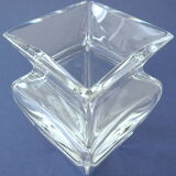 Small vase of square section in colorless crystal