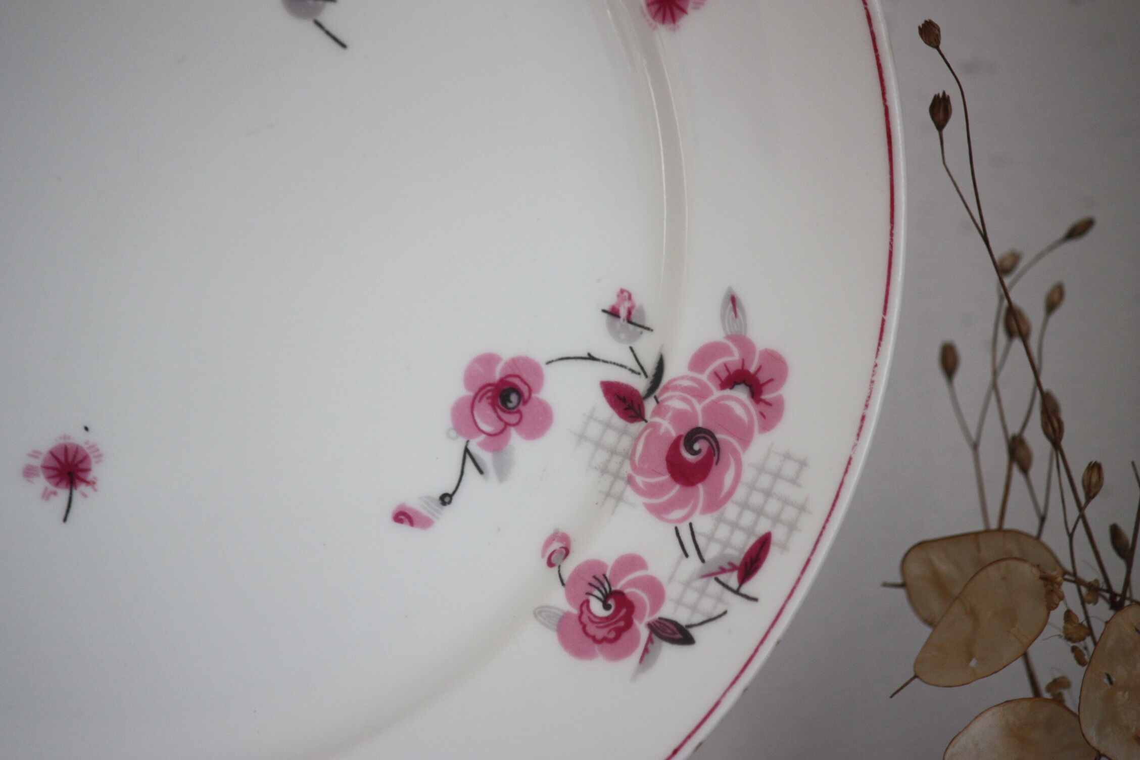 Plat rond fleuri - Limoges
