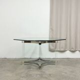 Octagonal dining table, Italian design, circa 1970.
