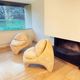 Pair of Sculptural Lounge Chairs by Luigi Colani, 1960s – Hermès Metaphores Silk