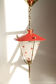 Suspension lamp in brass and red Rockabilly metal.