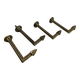 Antique brass curtain hooks and tiebacks