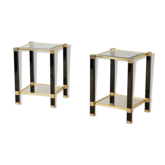 Pair of side tables or bedside tables by Pierre Vandel 1970's