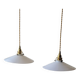 Duo de suspensions en opaline blanche
