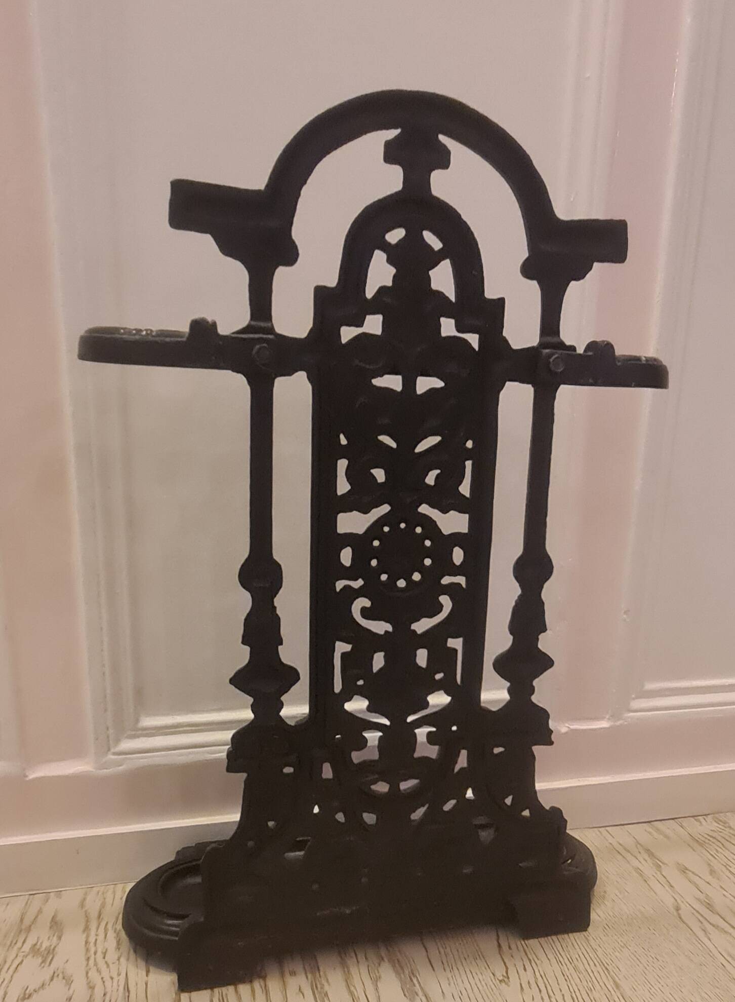 Vintage wrought iron umbrella stand