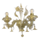 Contemporary Floral Transparent-Gold "Ca' Rezzonico" Murano Glass Wall Sconce