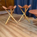 Safari set, four stools and a table 1970s