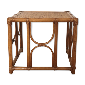 Table basse rotin et bambou