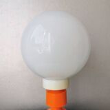 Retro table lamp of the 70s white orange