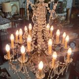 Chandelier with pendants 18 bulbs
