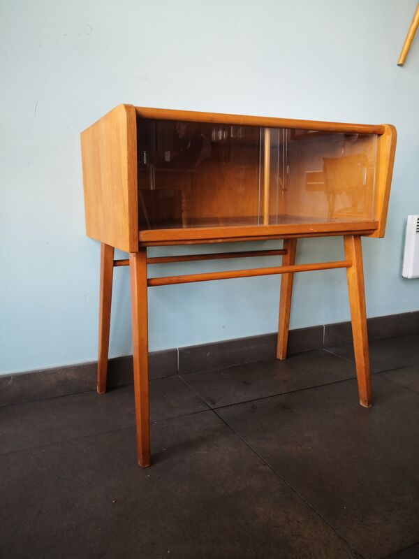 Meuble télé/radio vintage, tchèque (Opp. Hodonin)