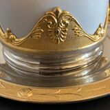 Mustard porcelain and gold metal