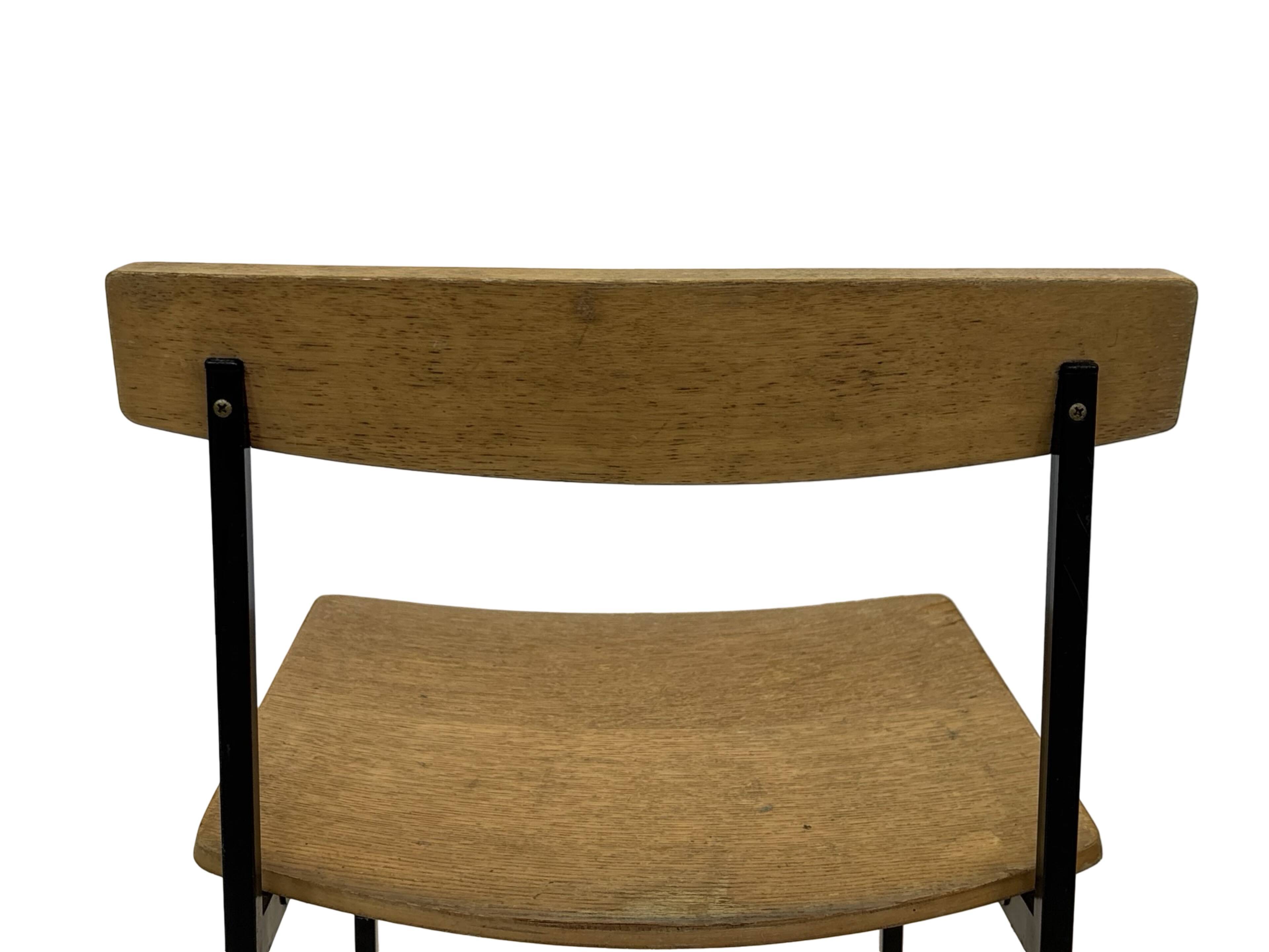 Chaise Auping Carrelle Vintage Bois et Métal design années 50