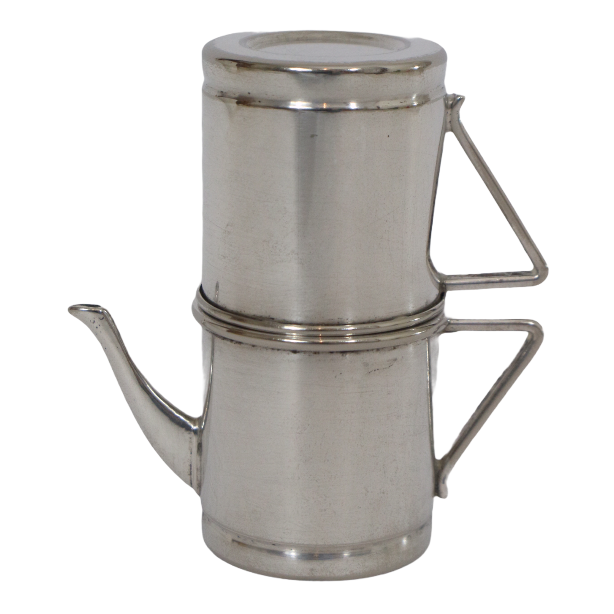Théière argenté vintage forme miniature de moka napolitain