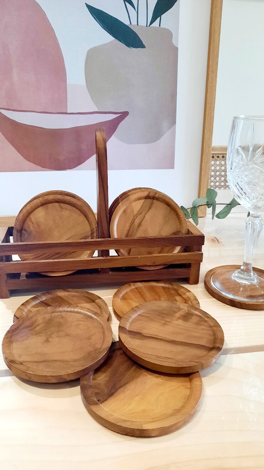 Vintage wooden coaster