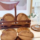 Vintage wooden coaster