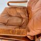 Vintage scandinavian cognac lounge chair by oddvin rykken 1960s