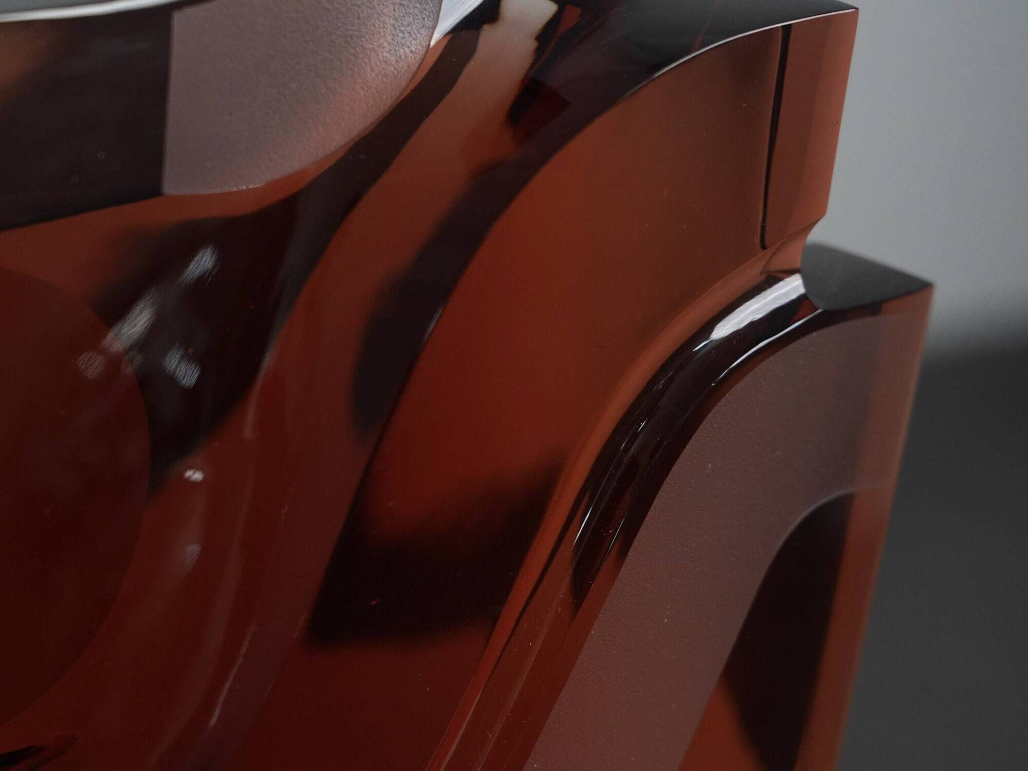 Sculpture en verre géométrique abstraite, Pays-Bas, années 1980