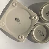 Longwy Chypre cream trivets and bottles