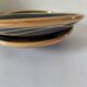 Pair of handcrafted bowls by Le Fer Rouge with blue and beige decor